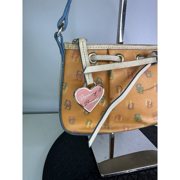 Vtg DOONEY Bourke Orange Logo Y2k 90s Leather Trim - Picture 2 of 12